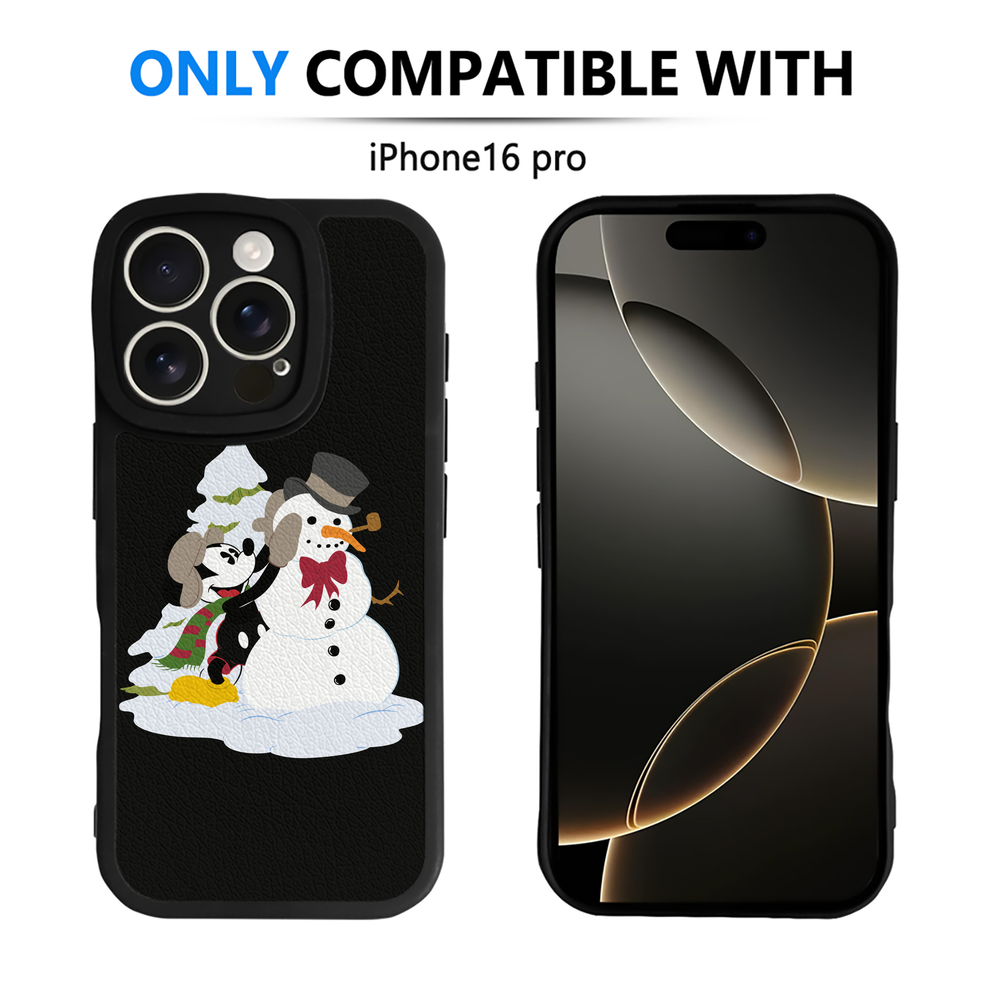 （画像用） ミッキーマウス Mickey Mouse 【iPhone 16シリーズ対応】シリコンスマホケース（レザー調） 材質：シリコン